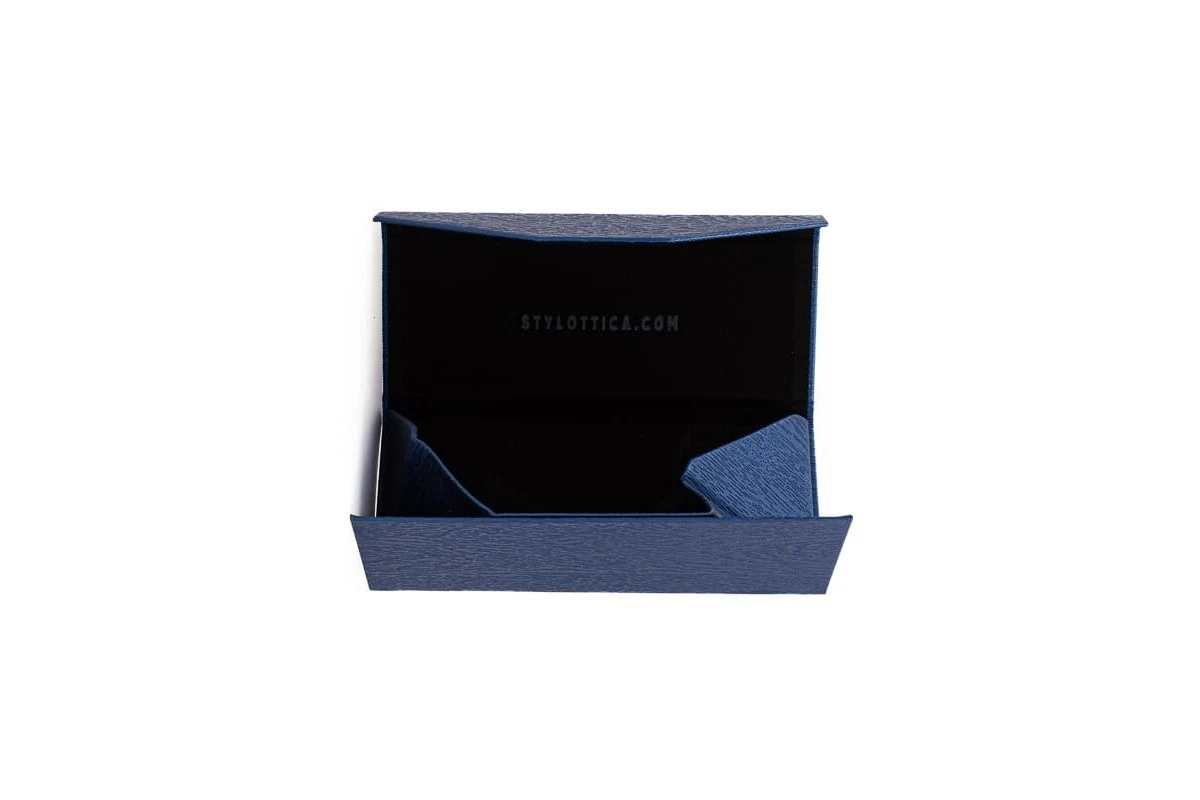 Astuccio Occhiali Pieghevole STILOTTICA Blu Scuro Nero 4 Astuccio Occhiali Pieghevole STILOTTICA Blu Scuro Nero - immagine 2