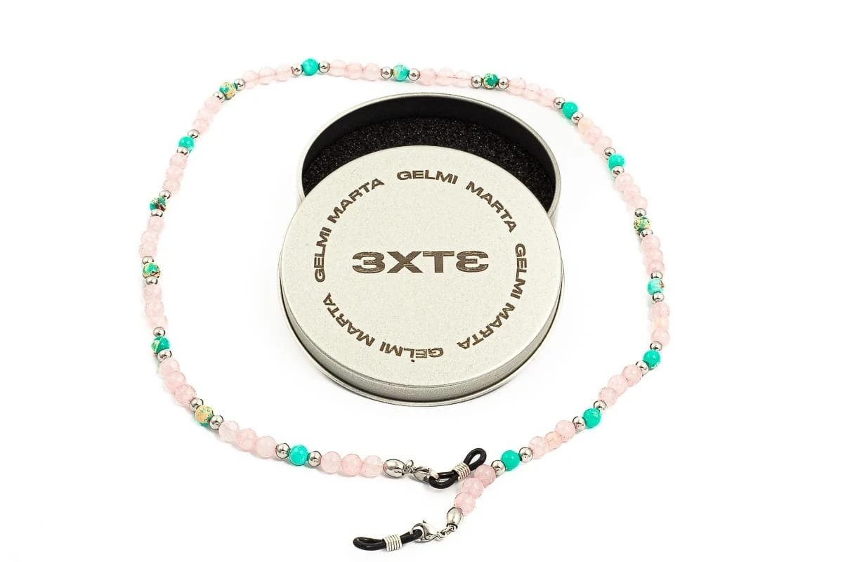 Catenella Occhiali - Collana MARTA GELMI 3XTE Molten Rocks Quarzo Rosa 2 Catenella Occhiali - Collana MARTA GELMI 3XTE Molten Rocks Quarzo Rosa
