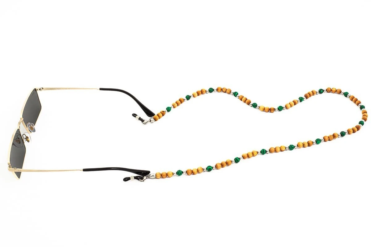 Catenella Occhiali - Collana MARTA GELMI 3XTE Wood Legno Chiaro E Malachite 4 Catenella Occhiali - Collana MARTA GELMI 3XTE Wood Legno Chiaro E Malachite - immagine 2