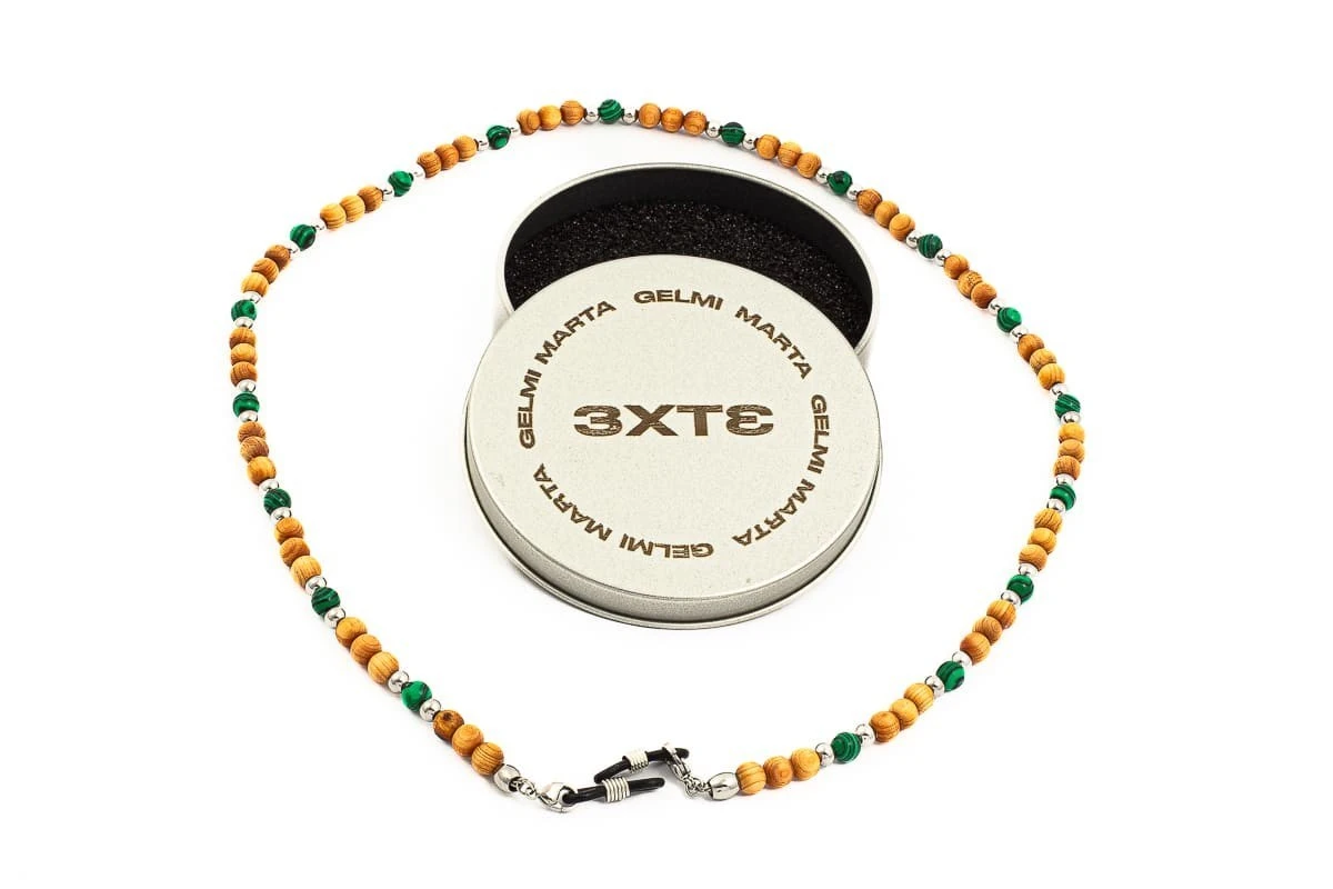Catenella Occhiali - Collana MARTA GELMI 3XTE Wood Legno Chiaro E Malachite 3 Catenella Occhiali - Collana MARTA GELMI 3XTE Wood Legno Chiaro E Malachite