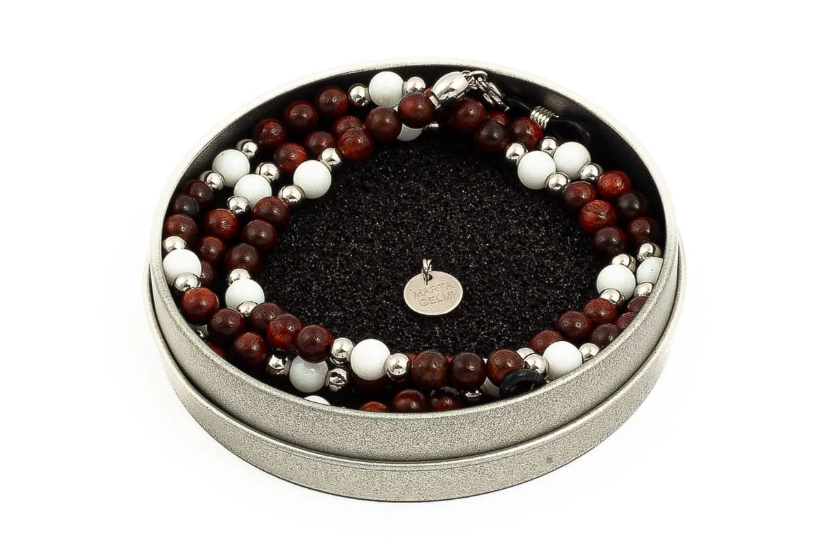Catenella Occhiali - Collana MARTA GELMI 3XTE Wood Legno Marrone E Magnesite 5 Catenella Occhiali - Collana MARTA GELMI 3XTE Wood Legno Marrone E Magnesite - immagine 3