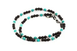 Catenella Occhiali - Collana MARTA GELMI 3XTE Wood Legno Nero E Turchese -Occhiali Alla Moda catenella occhiali collana marta gelmi 3xte wood legno nero e turchese 3