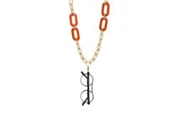Collana Portaocchiali Magnetica EYESONOFF Deco 70's Oro Arancio